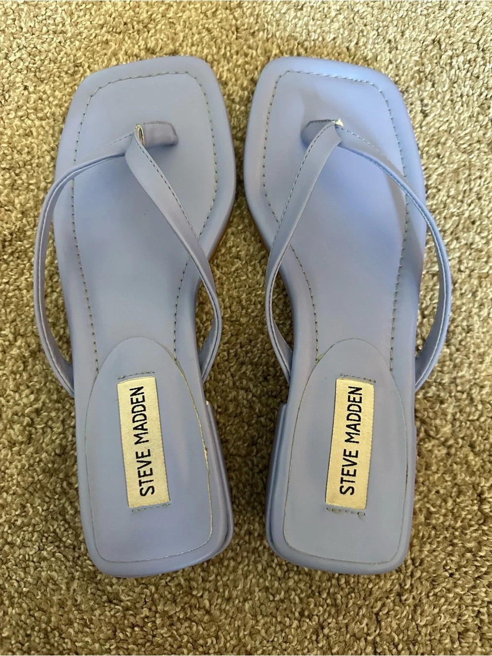 Steve Madden Lavender Square-Toe Thong Sandals